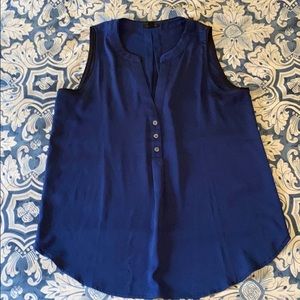 Ann Taylor button blouse in cobalt blue
